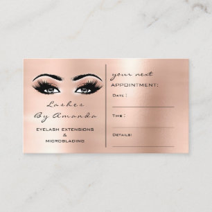 Appointment Card Makeup Artist Peach Rose Lashes