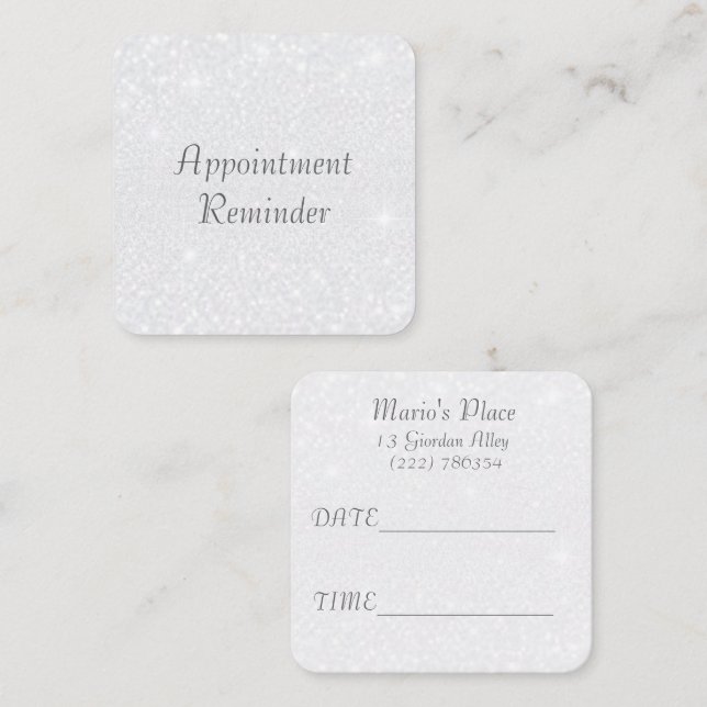 Appointment Card Salon Neutral Simple Sparkle (Front/Back)