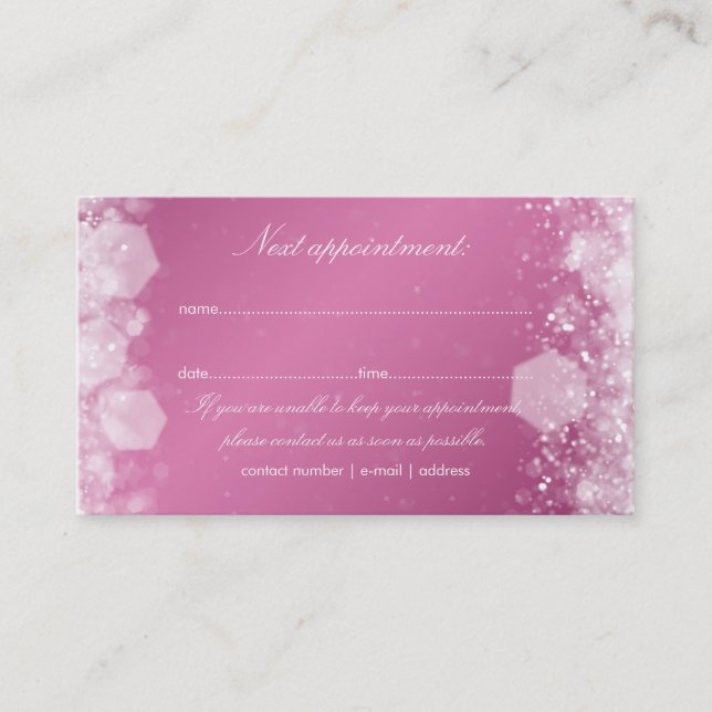 Appointment Card Sparkling Night Pink (Front)
