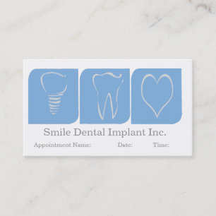 Appointment Dentist Oral Care Implant Blue White Card