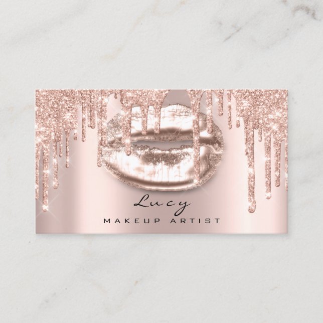 Appointment Drips Lips Glitter Drips Spark Makeup Card (Front)