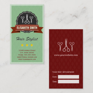 Appointment Hairdresser Hair stylist Retro Vintage Card