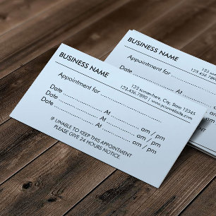 Appointment Minimalist Plain Baby Blue Reminder Card