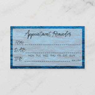  Appointment Reminder Blue Abstract Water Waves  Business Card