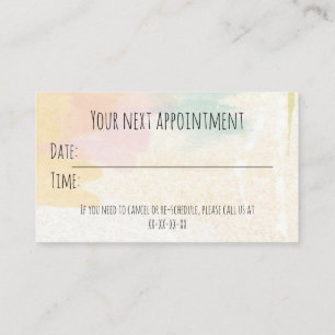 Appointment reminder business card