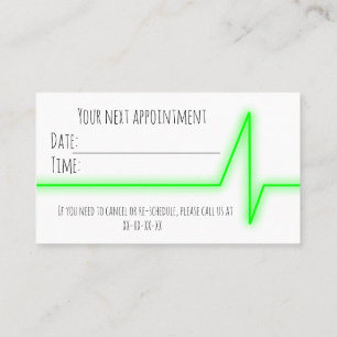 Appointment reminder business card