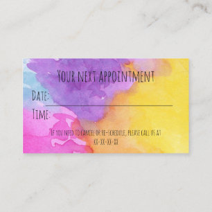 Appointment reminder business card