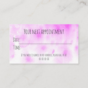 Appointment reminder business card