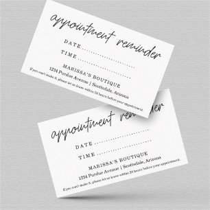 Appointment Reminder Card, Doctor Dental Salon etc Business Card