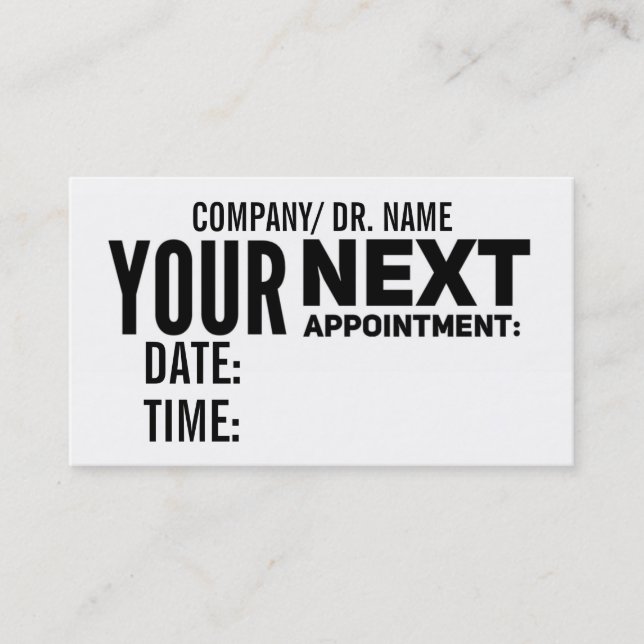 Appointment Reminder Cards | Generic (Front)