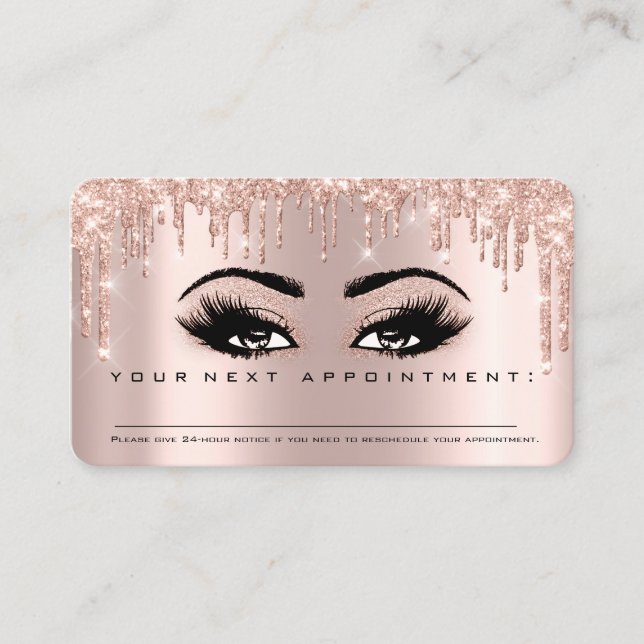 Appointment Reminder Eyelashes Makeup Artist Business Card (Front)