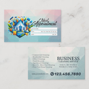 Appointment Reminder House Cleaning Housekeeping Business Card