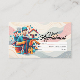 Appointment Reminder House Cleaning Housekeeping Business Card