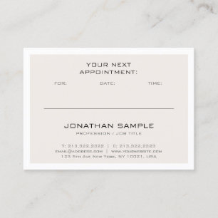 Appointment Reminder Modern Elegant Plain Trendy Card