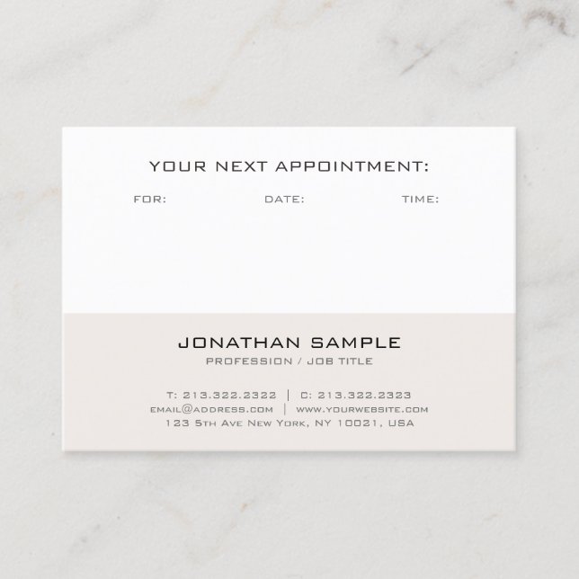 Appointment Reminder Modern Elegant Template Card (Front)