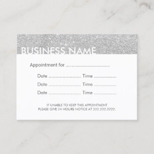 Appointment Reminder Modern Silver Glitter