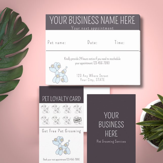 Appointment reminder Pet grooming balloon dog Post-it Notes (Modern appointment reminder with cute balloon dog in light pastel blue. Post it is a economic choice)