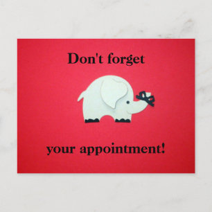 Appointment reminder postcard