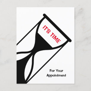 Appointment Reminder Simple and Generic Hourglass Postcard