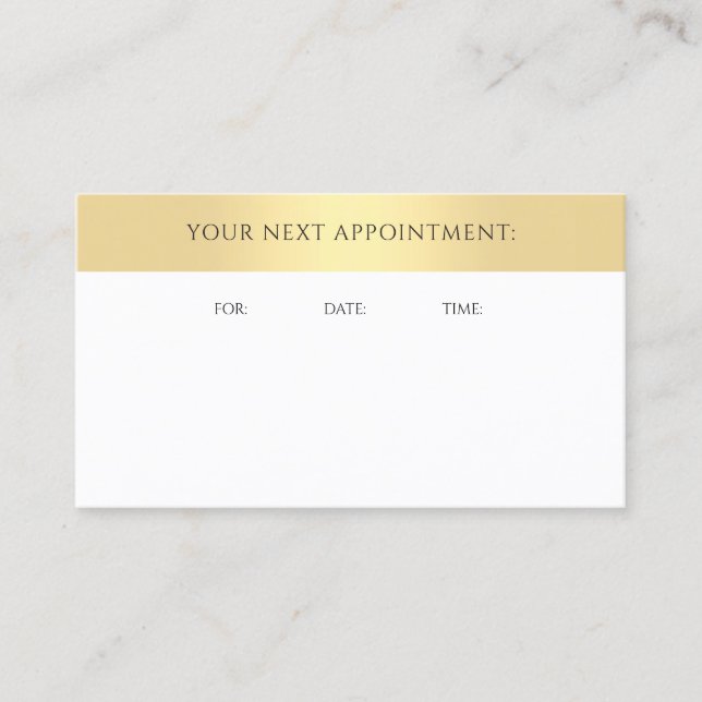 Appointment Reminder Stylish Gold Look Template (Front)