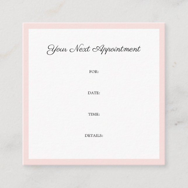 Appointment Reminder Trendy Elegant Design Plain (Front)