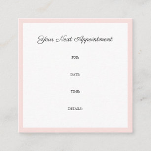 Appointment Reminder Trendy Elegant Design Plain Card