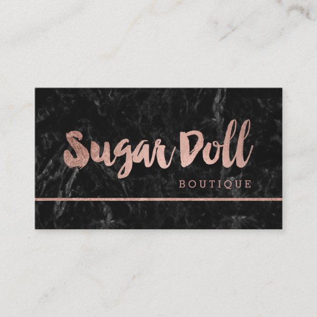 Appointment rose gold typography black marble (Front)