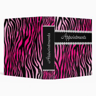 Appointment School Binder Zebra Pink