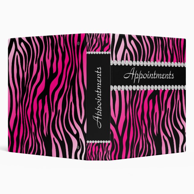 Appointment School Binder Zebra Pink (Background)