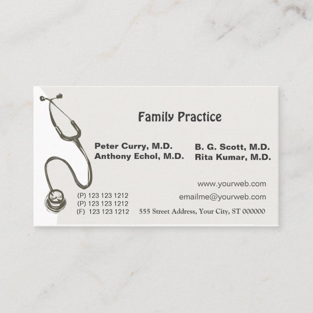 Appointment Simple Awesome Doctor  Medical Device Card (Front)