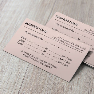 Appointment Simple Plain Blush Pink Reminder Card