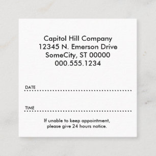 appointment square card