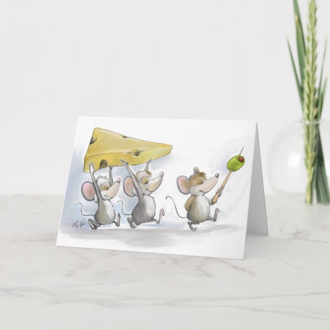 Apporter le fromage (avec olives) Carte de voeux (Devant)