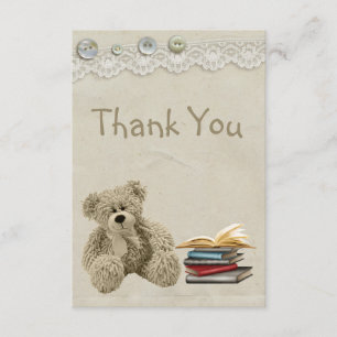 Apportez à un nounours de livre le Merci vintage