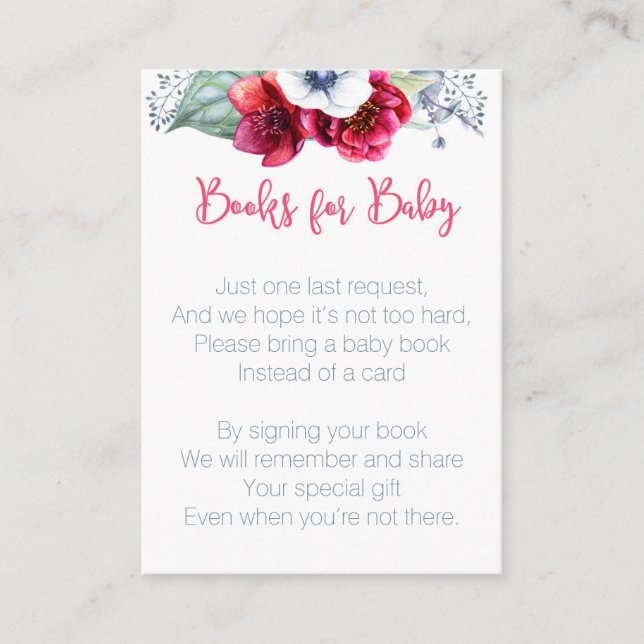 Apportez la carte d'insertion de Baby shower Book (Devant)