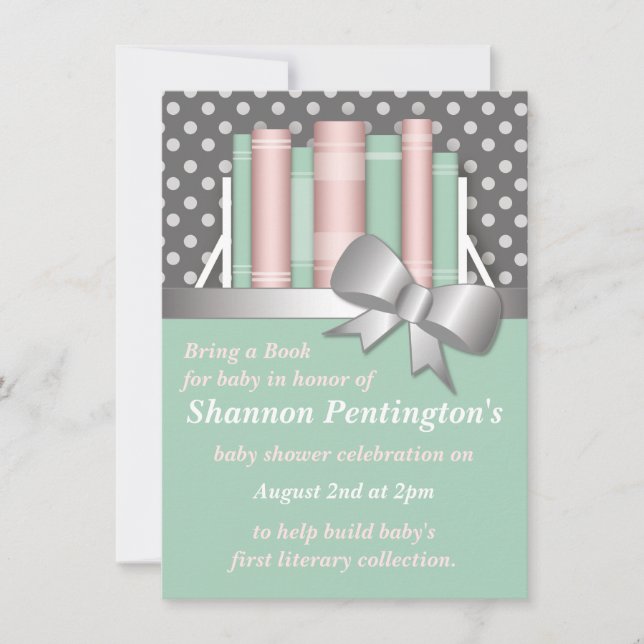 Apportez un livre Bébé Douche Invitations (Devant)