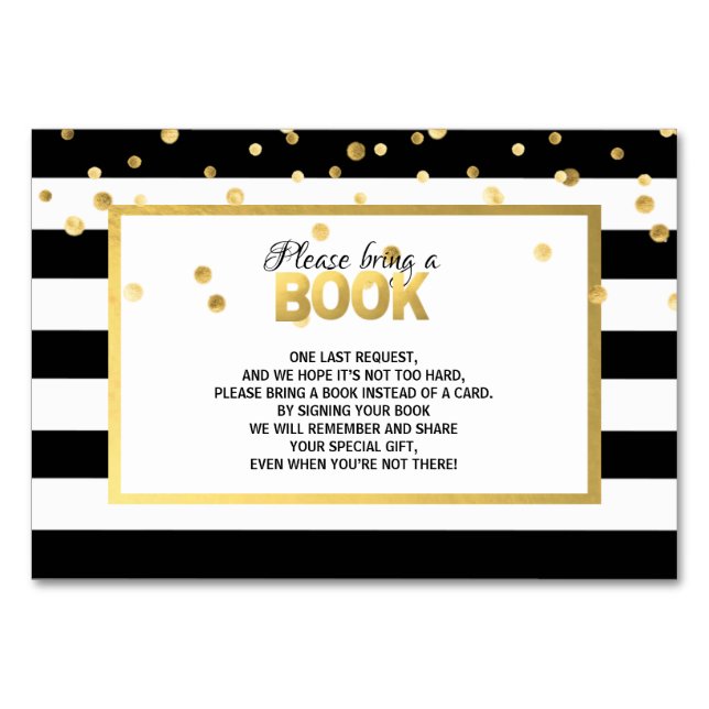 Apportez un livre - Cartes de Baby shower noir bla (Devant)
