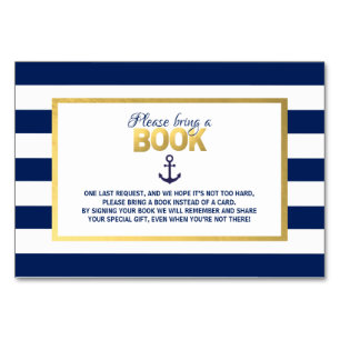 Apportez un livre Marine Bleu cartes de Baby showe