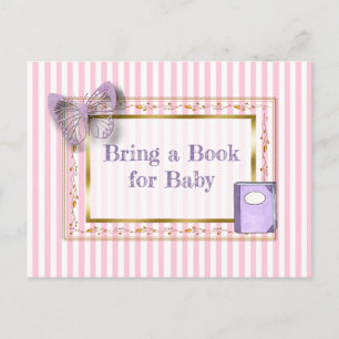 Apportez un livre pour la carte de baby shower de