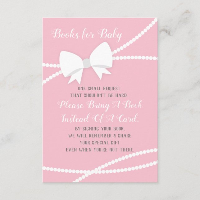 Apportez Une Carte De Livre, Baby shower, Rose, Gr (Devant)