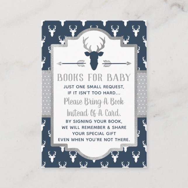 Apportez Une Carte De Livre, Cerf De Bois, Baby sh (Devant)