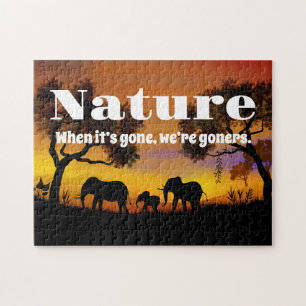Appreciate Nature and Elephants Jigsaw Puzzle