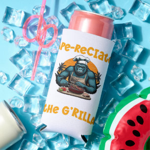 Appreciate The G'rilla Master BBQ Griller Fun Pun Seltzer Can Cooler