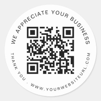 Appreciate Your Business QR Code Thank You Name Classic Round Sticker