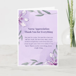 Appreciation Card — Thank You for Everything Nurse
