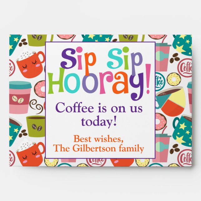 Appreciation Coffee Thank You Gift Voucher Envelope (Front)