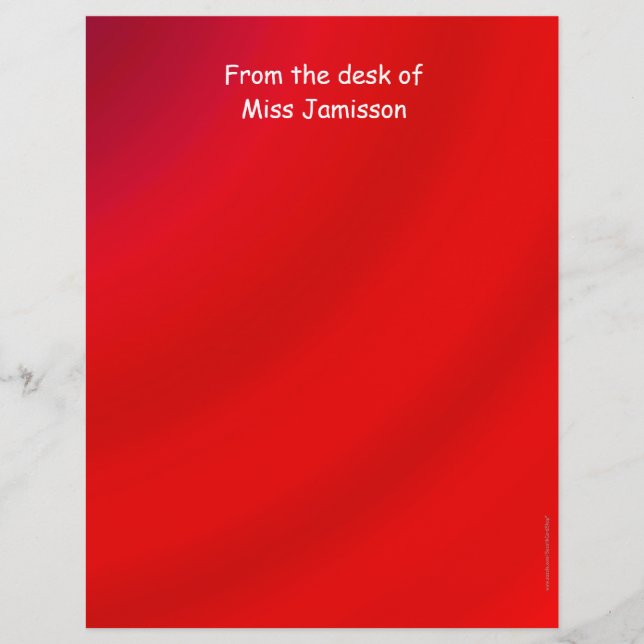 Appréciation de l'enseignant en-tête rouge Papier  (Devant)