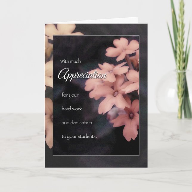 Appréciation de professeur, carte de remerciements (Devant)