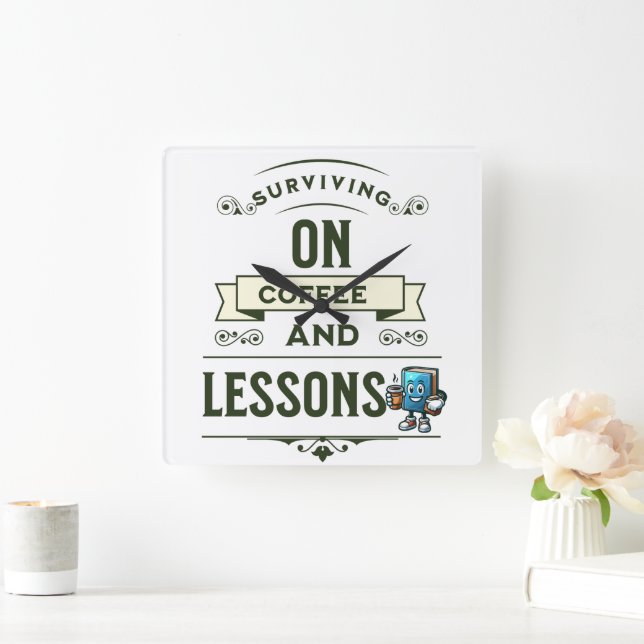  Appreciation Gift for Coffee-Loving Teachers Square Wall Clock (Home)