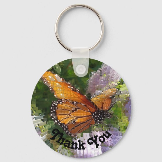 Appreciation Monarch Butterfly Photo Thank You Keychain (Front)